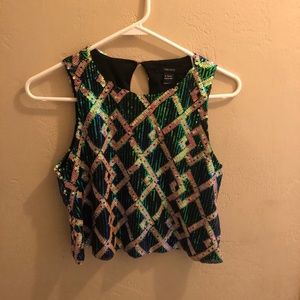 Sequin crop top
